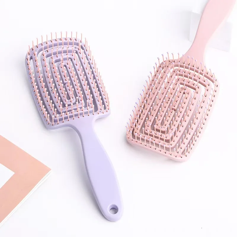 Hollow circular comb for wet and dry use convenient massage comfortable grip wide-toothed comb