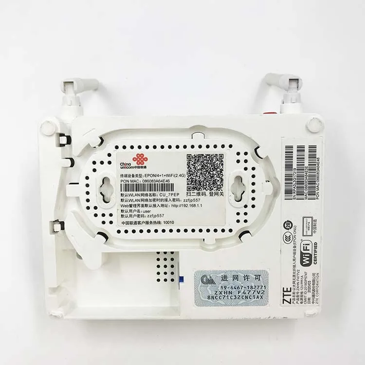 EPON ONU 1GE+3FE 2.4G WIFI English Firmware External Antenna GPON ONT Original Used F477/ F477V2