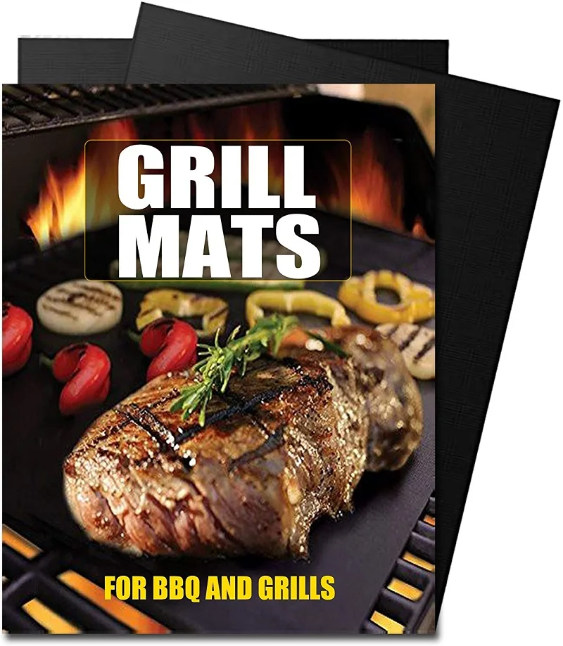 Reusable and Dishwasher Safe Black Fireproof Barbecue grill mat
