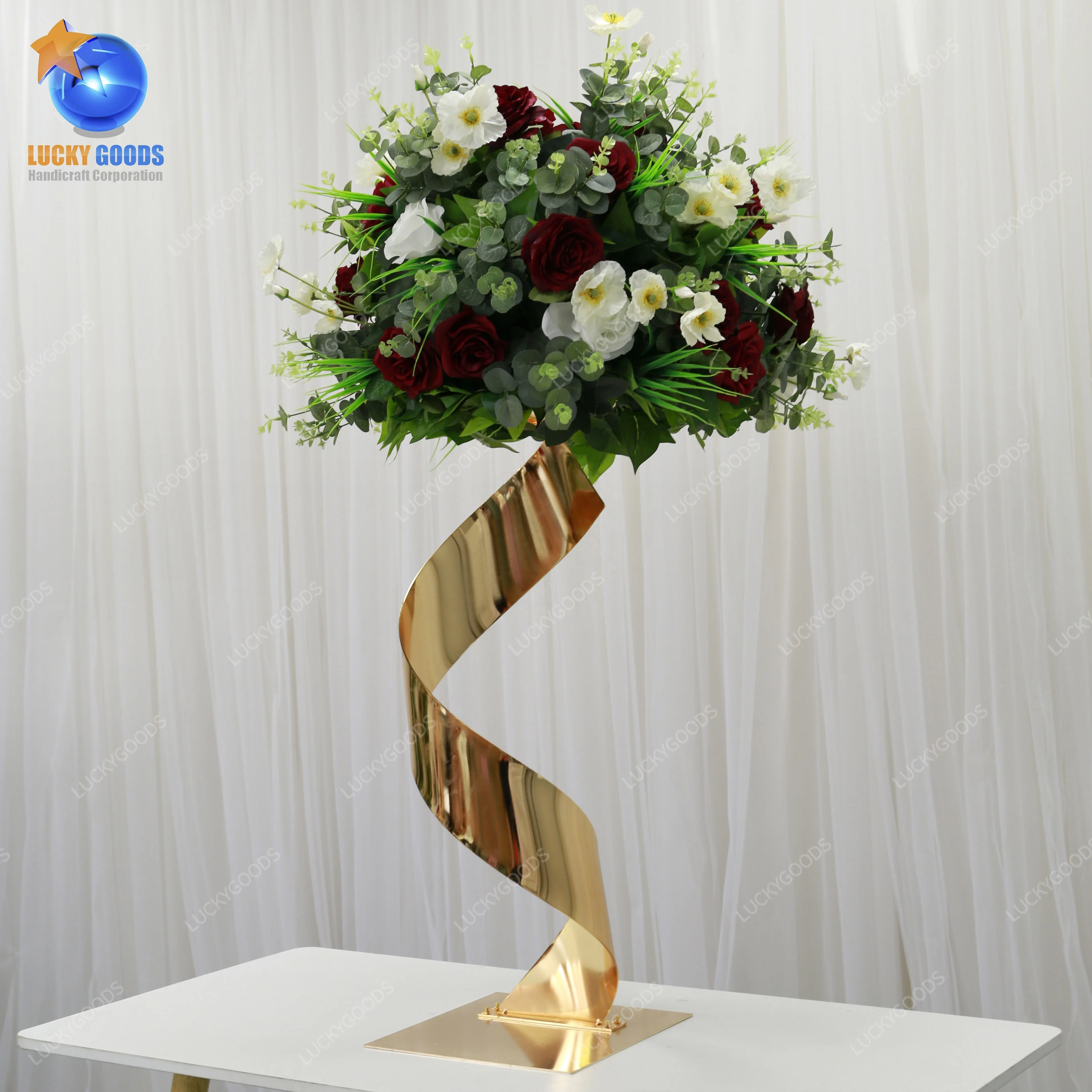 LHP022 Wedding Centerpieces Props Clear Glass Flower Vases Table Event Party Stage Decoration Trumpet Vase