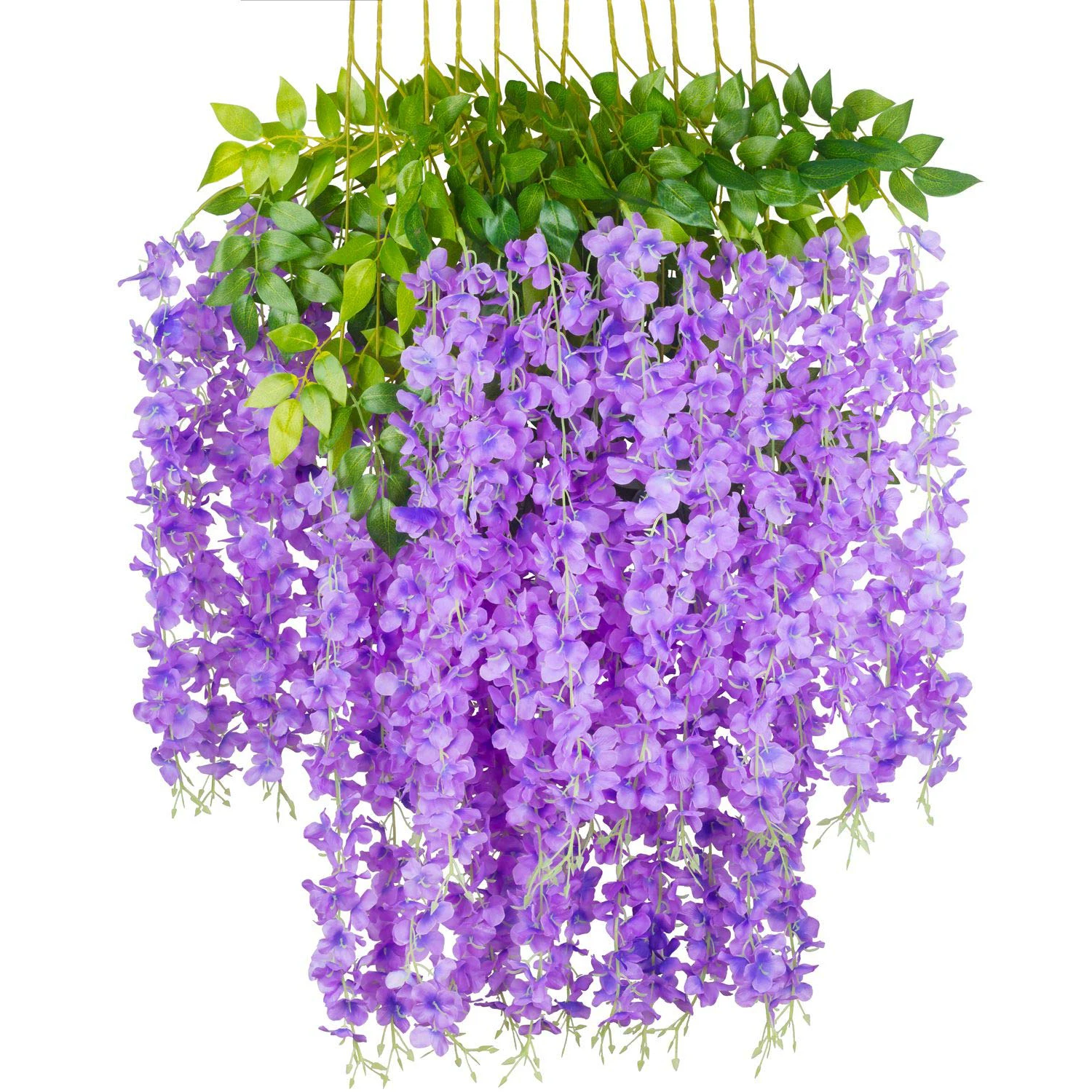 Fast delivery artificial purple wisteria flower vines garland for Wedding Garden Home Wall hanging decor