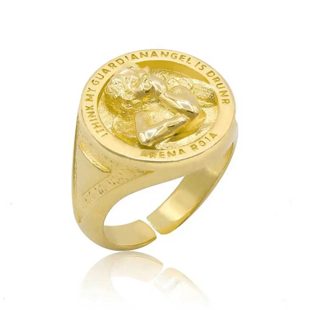 Европейское и Ювелирное мужское кольцо из нержавеющей стали 18k позолоченное уличный стиль аксессуары для спорта титановой