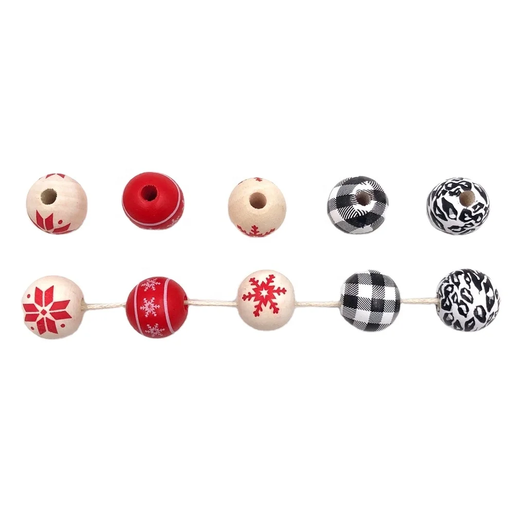 
16mm 18mm 20mm DIY snowflake Swallow Gird shaped colored wooden christmas beads 