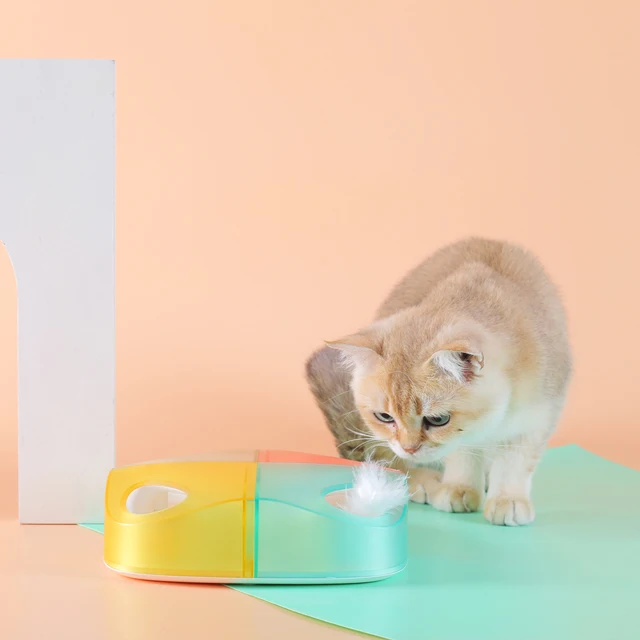 2022 Smart Automatic Cat Puzzle Toy Interactive Cat Toys Feather Teaser Funny Toy