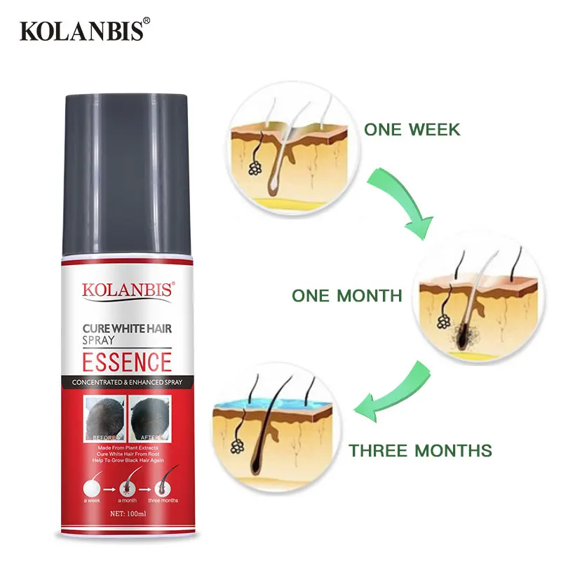 Hot Sell New Product Spray Form Cover Gray Hair Lotion Black Color Hair Spray