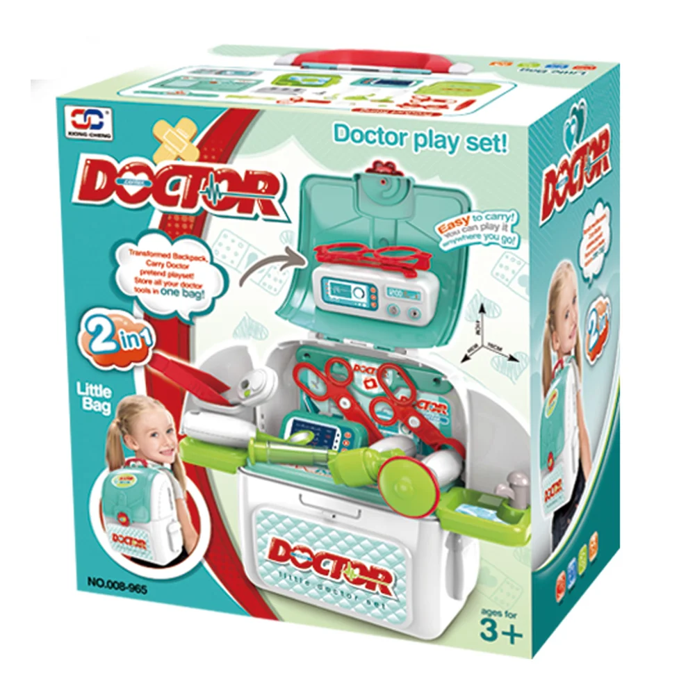 2020 new wholesale 2 in 1 kids toys doctor medical equipment set with various accessories in bag  Promote Learning Coordination