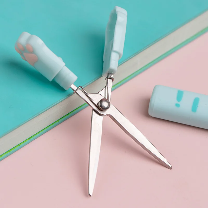 Portable Small Scissors Mini Hand Account Office Multi-functional Scissors Cat Claw Scissors