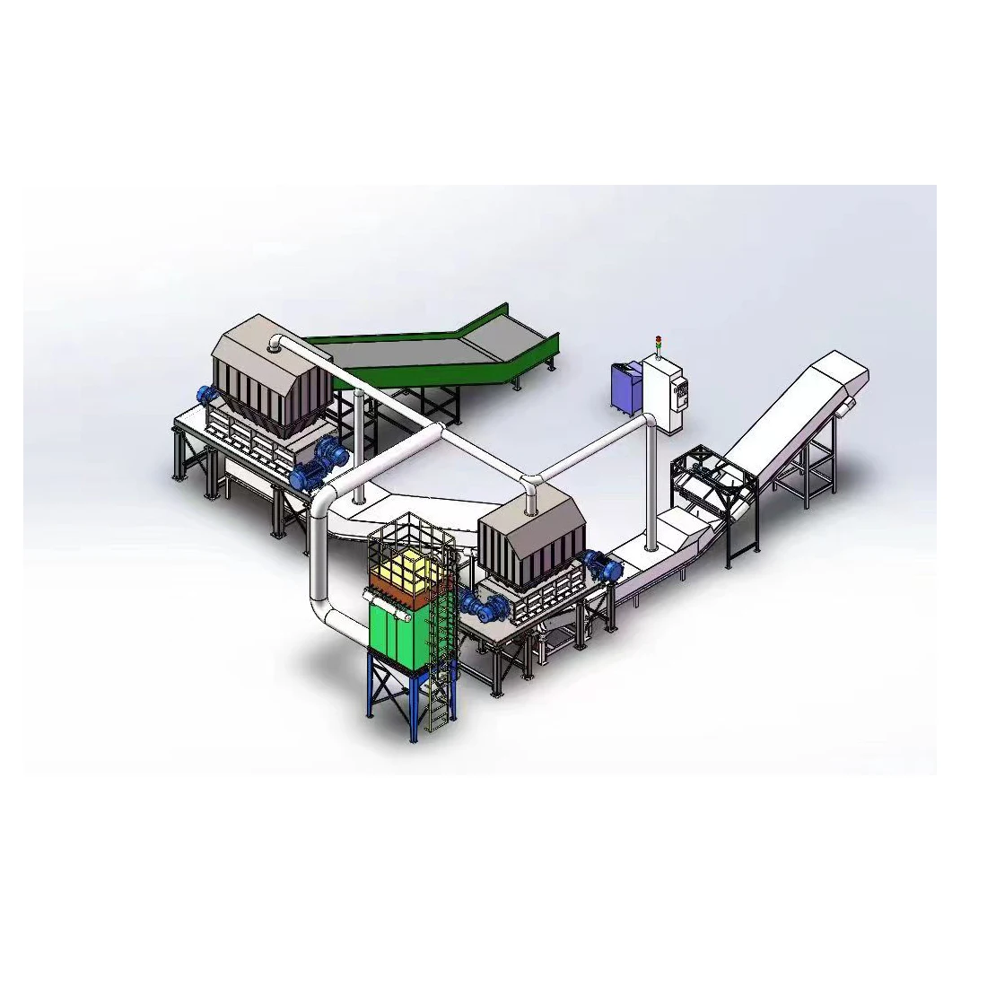 Factory Supply Waste Tire Recycle Crushers Shredding Rubber Machine Equipment Used Truck Tire Shredder Production Line