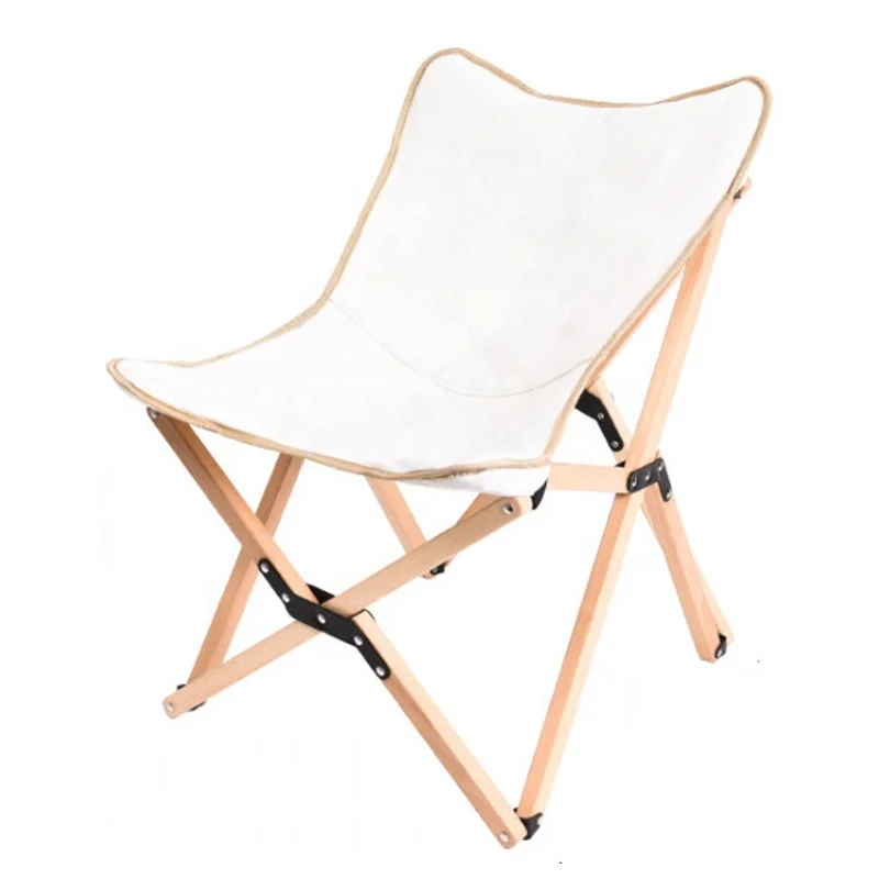 Japan Korean Market Canvas Aluminium wooden Frame Outdoor Lightweight Portable Folding Camping stool Chair