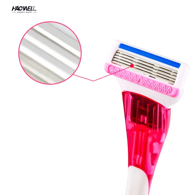 Бритва с 5 лезвиями из нержавеющей стали, Женская бритва, OEM блистерная карточка