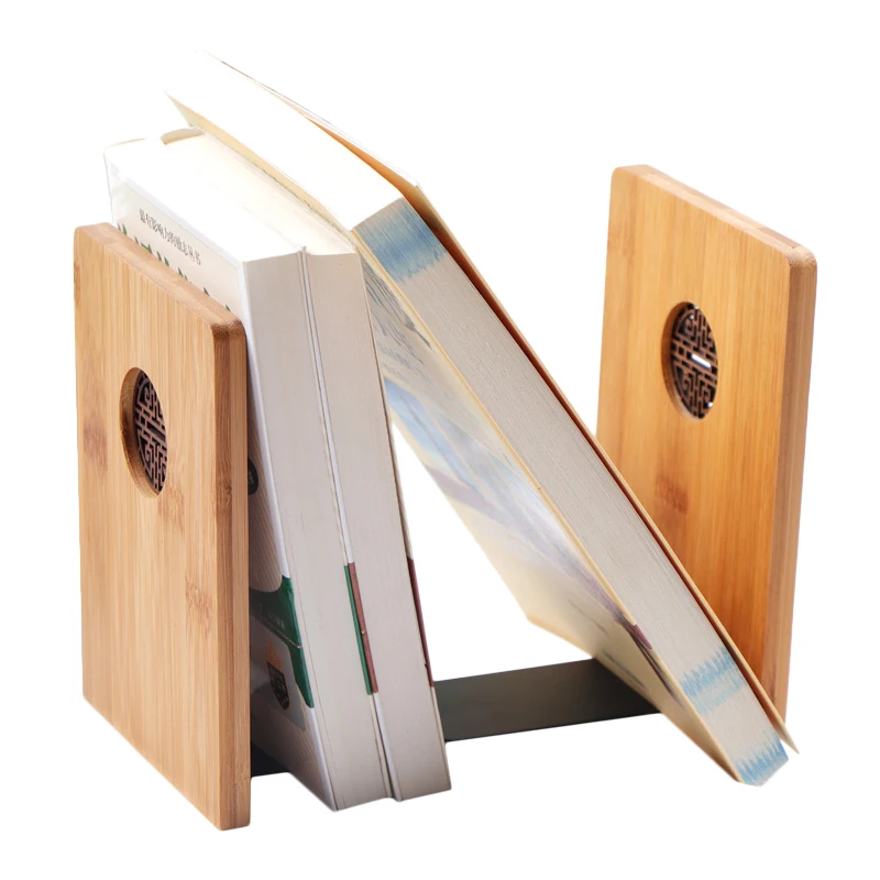 Бамбуковая подставка для книг может использоваться для организации рабочего стола, выдвижные подставки для книг