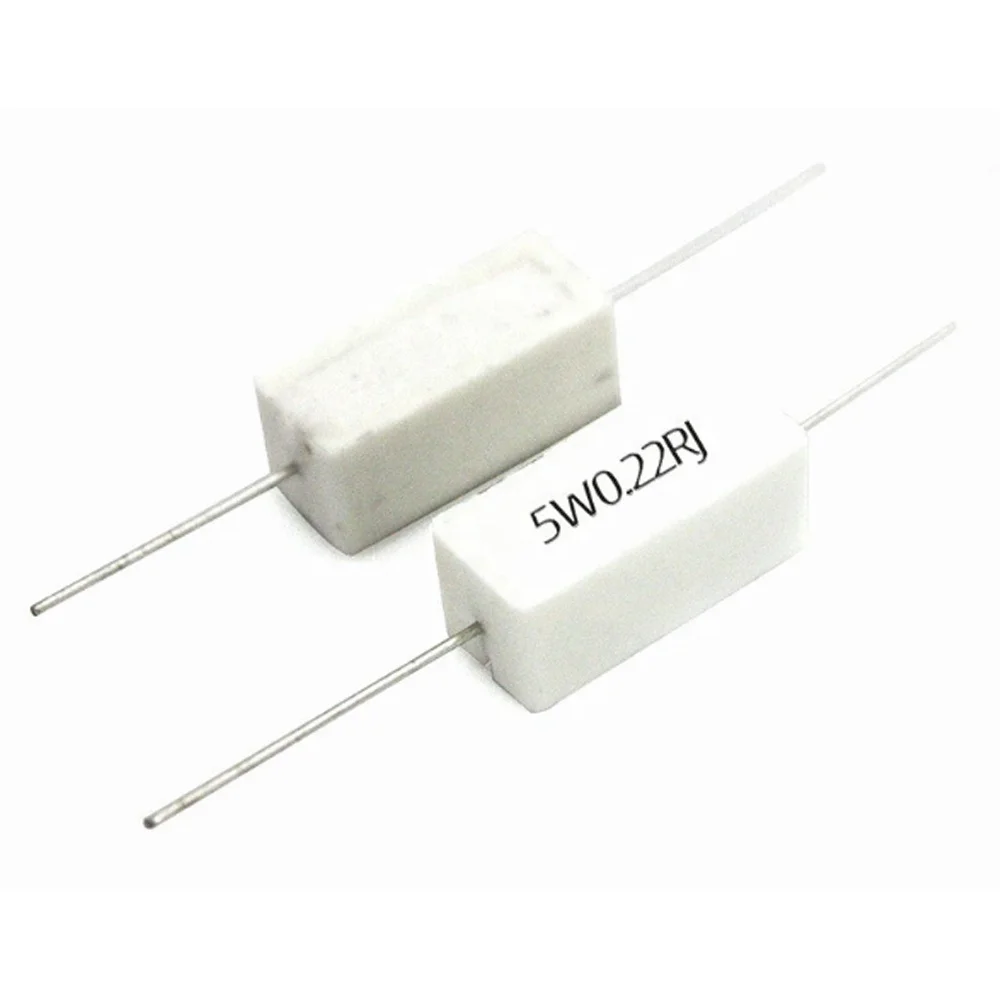 10pcs 5W 5% Cement Resistor Power Resistance 0.1 ~ 10K 0.1R 0.5R 1R 10R 100R 0.22 0.33 0.5 1 2 5 8 10 15 20 25 30 100 1K 10K ohm