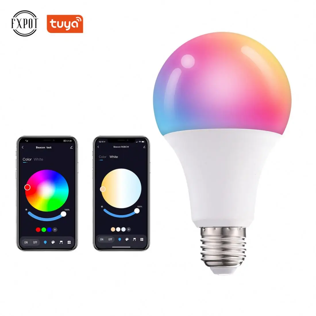 Fxpot умный светодиодный свет оптовая продажа с фабрики приложение Tuya управления RGB Изменение цвета E27 B22 10 Вт Led Smart Light Alexa лампы
