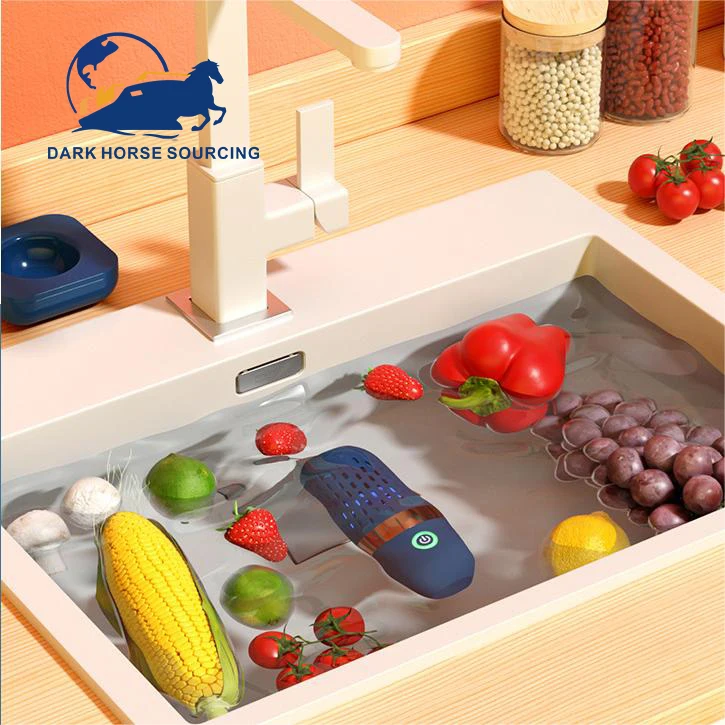 Small kitchen use capsule wireless USB Rechargeable vegetable washer machine food disinfection purifier