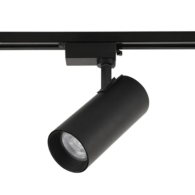 Commercial 30W Cob LED Track Spot Light Modern Die-Casting Aluminum Adjustable Rail Lighting for Mall Use Rotatable Grille LED