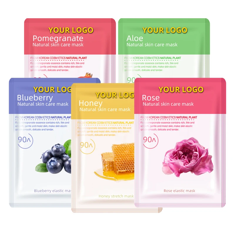 Cosmetics Manufacture Wholesale Korean Facial Masks Whitening Brightening Facial Sheet Mask Natural Beauty Face Mask