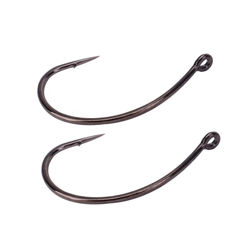 Strong practicability 1# 2# fishing tackle single hooks for soft worm fishing