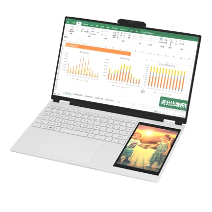 2023 New Touch Screen Laptop 180 Degree Open and Close Dual Screen DDR4 16GB RAM Office Laptop