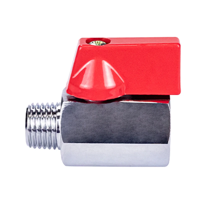 TMOK High Quality Brass Red Handle Female And Female BSP Thread 1Pc Mini Ball Valve