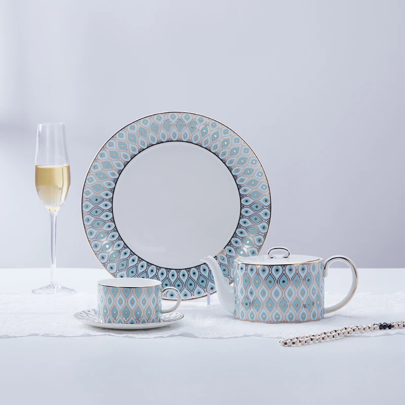 Pito bone china dinner set factory custom colors decals dinnerware hotel restaurant round dishes crockery ceramic tableware set