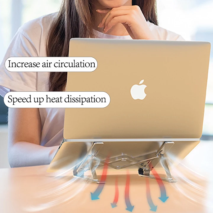 
Foldable Adjustable Height Size Portable Aluminum Alloy Desk Laptop Notebook Holder Stand 