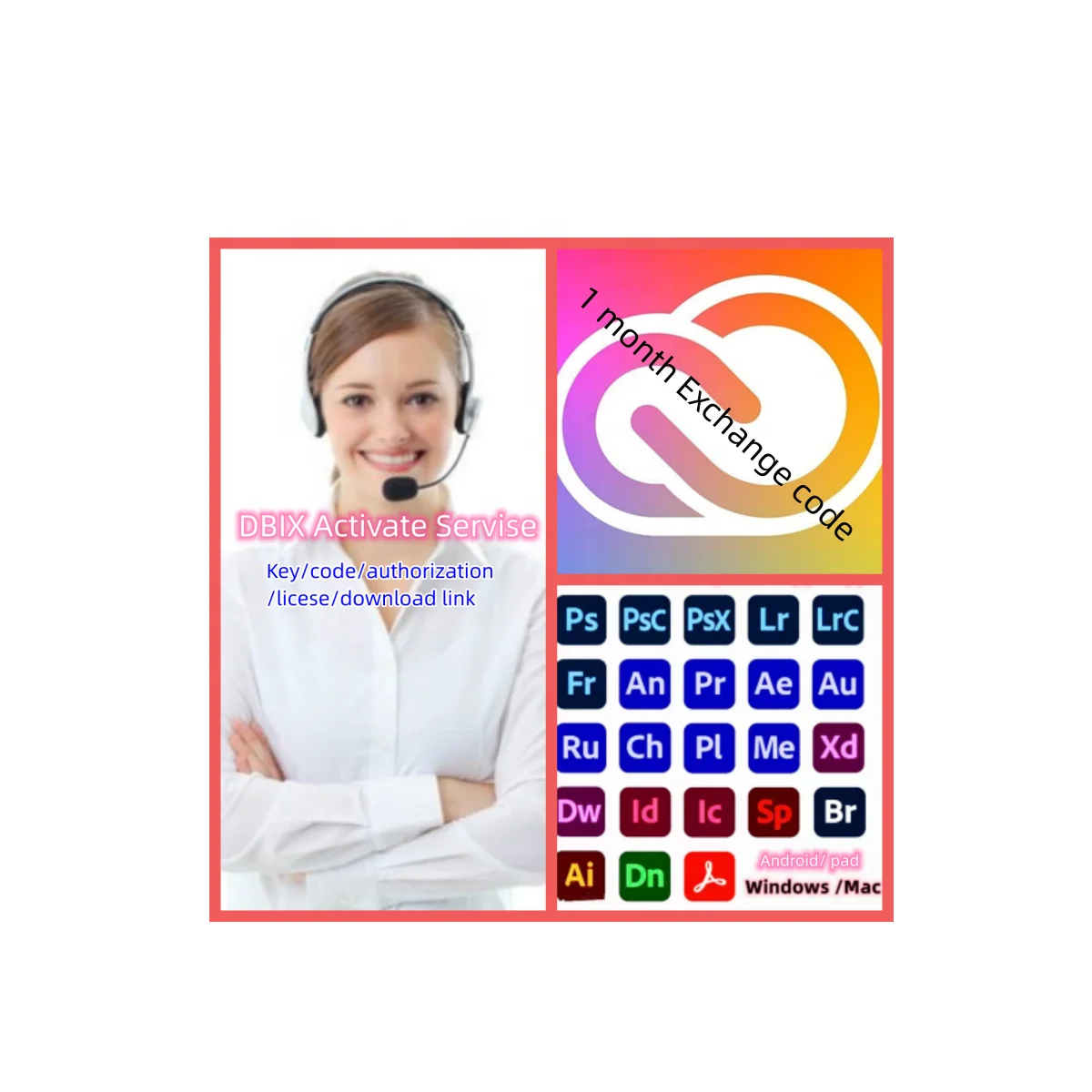 1Months Global Use Subscription Key  Code  Activate Servise Version 2023 Original Software  Adob Create Cloud full set all app