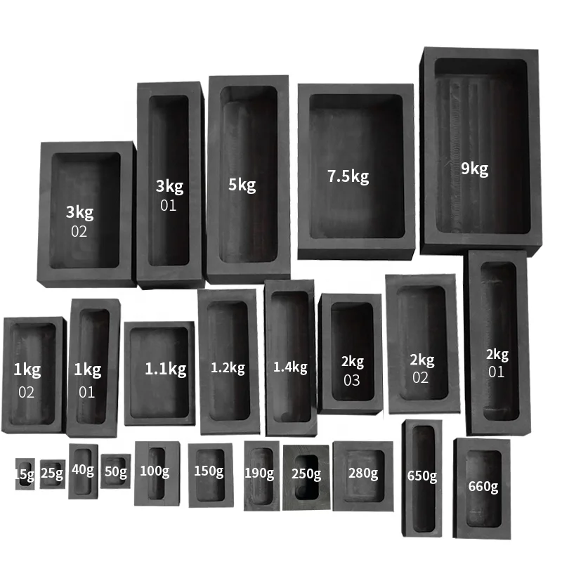 Factory Price Graphite Crucible Ingot Molds for Precious Metal Gold Silver Copper Bar Casting Customized Carbon Moulds