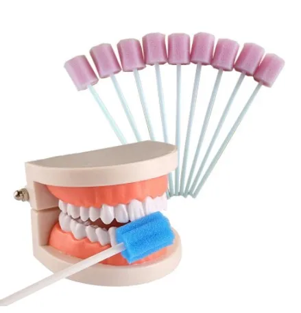 SJ Tooth Cleaning Tools Oral Care Sponge Swabstick Medical Use Tooth Cleaning Disposable Dental Mouth Oral Swabs
