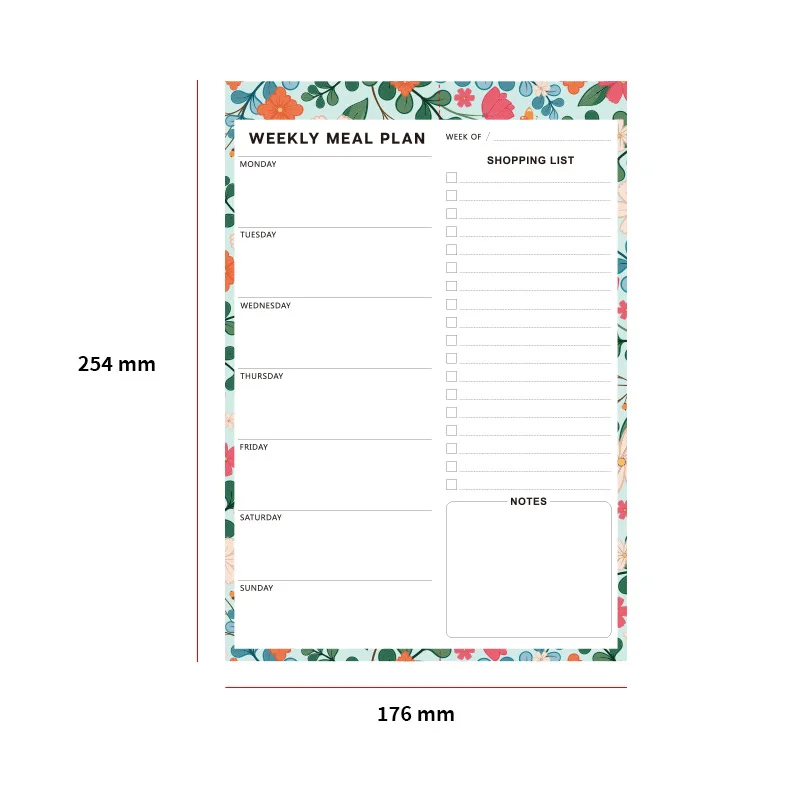 custom Recipe list Dietary planner book Notepad Magnetic refrigerator magnets Shopping planner self-discipline