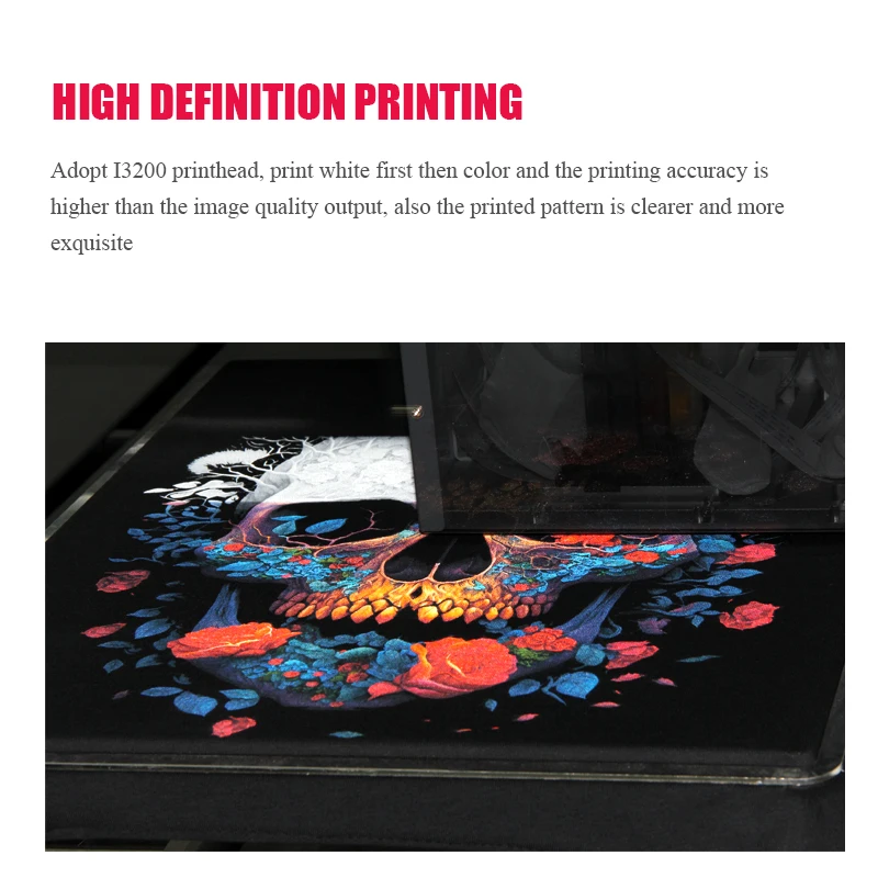 Dtg Printer Highspeed Digital Inkjet Garment T shirt Printing Machine Double station DTG printer with 4 I3200 printhead