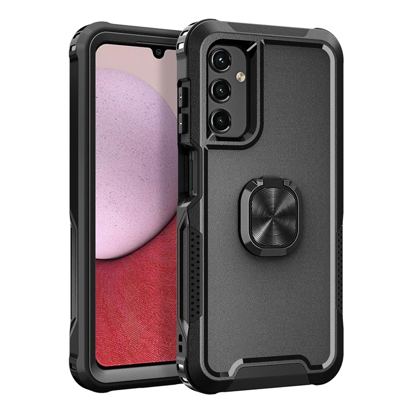 3 in 1 Hybrid Holder Ring Shockproof Phone Case For Samsung Galaxy A14 A54 S22 Plus Ultra 5G Back Cover Protection Cell Phone