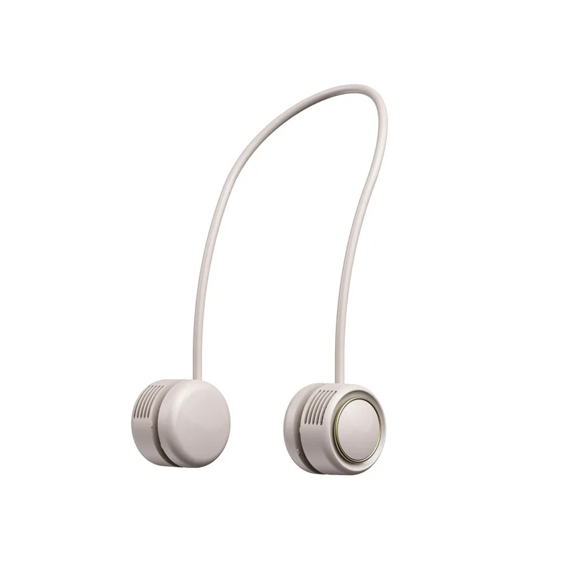 Wholesale bladeless foldable neck fan  mini ABS Low noise mute USB rechargeable air cooling cordless portable fan