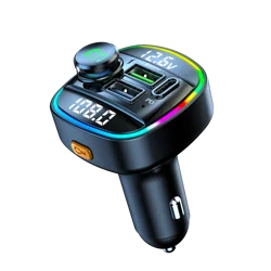 Amazon Hot C22 Car MP3 Player QC3.0 Automatic Power-Off Memory Dual USB Fast Charger FM Transmitter Car Charger