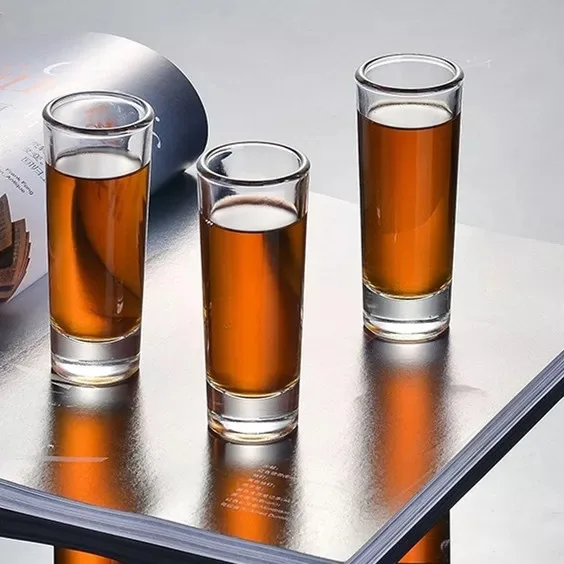 Wholesale Customized 60ml  2oz Tall Slim Shot Glasses Tequila Shooter Shot Glass with Heavy Base