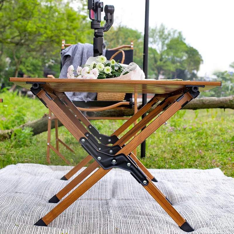 OEM Outdoor Furniture Portable Roll Up Lightweight Picnic Aluminum 120cm Folding Table For Camping Hiking