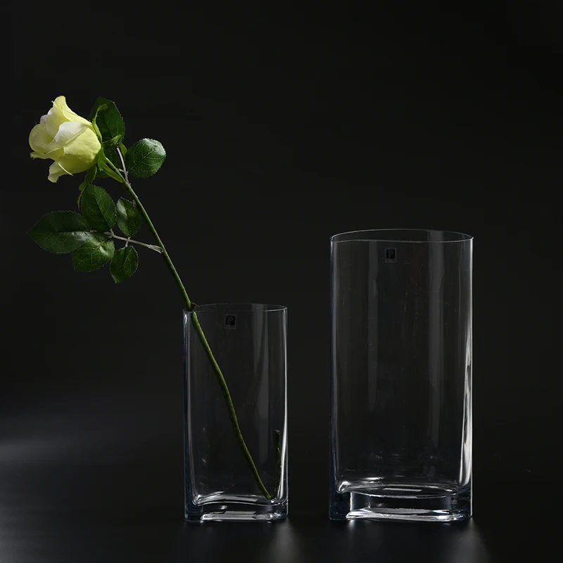 Hot sale transparent glass flower art vase cylinder vase on sale Chinese manufacture