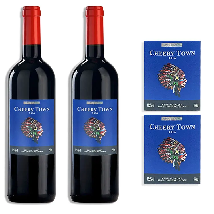 Custom high-end waterproof self-adhesive red wine whiskey sticker label