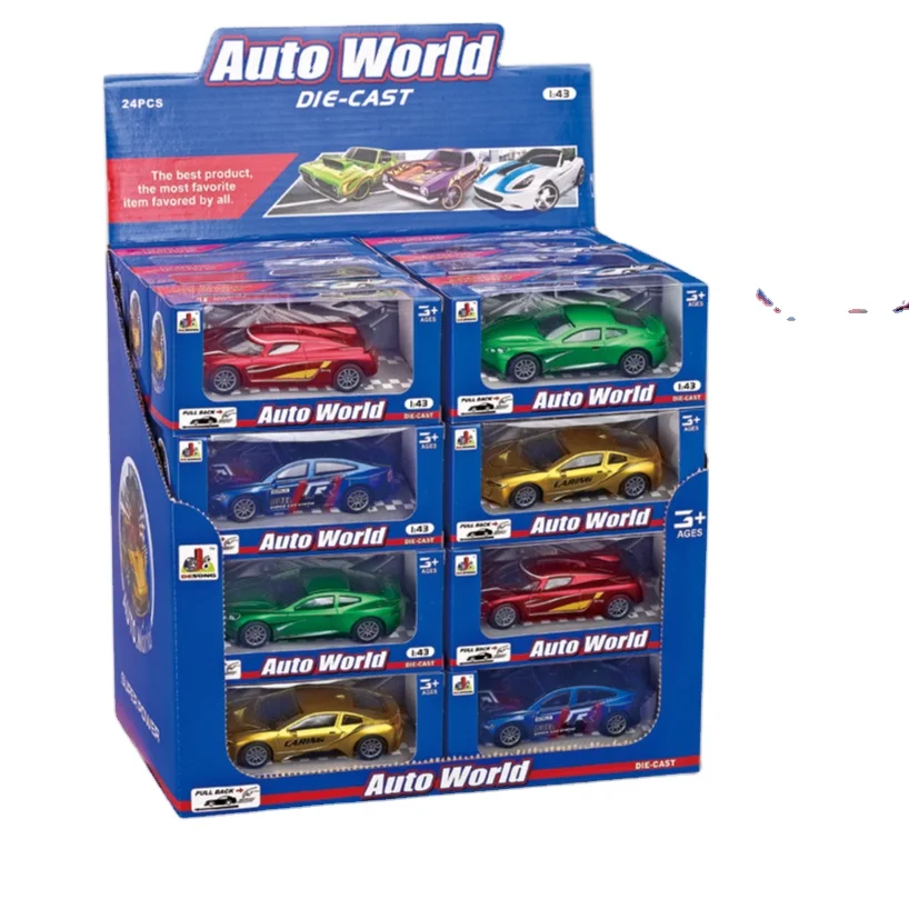 Hot Selling 1:43 Custom Racing Cars Pull Back Alloy Metal  Color Box Alloy Car Model Car Toy Unisex Diecast Toy