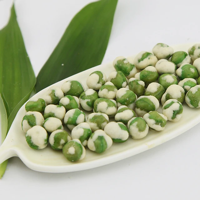White coated roasted original flavor green peas