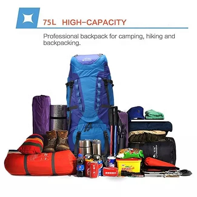 Aoking 70L Ripstop Nylon Outdoor Travel Trekking Backpack Camping Bag Waterproof Moutain Hiking Backpack Mochila