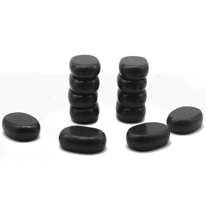 
12 Pcs Professional Massage Hot Stone Natural Heat Retention Basalt for Spa, Massage Therapy and Relaxation 