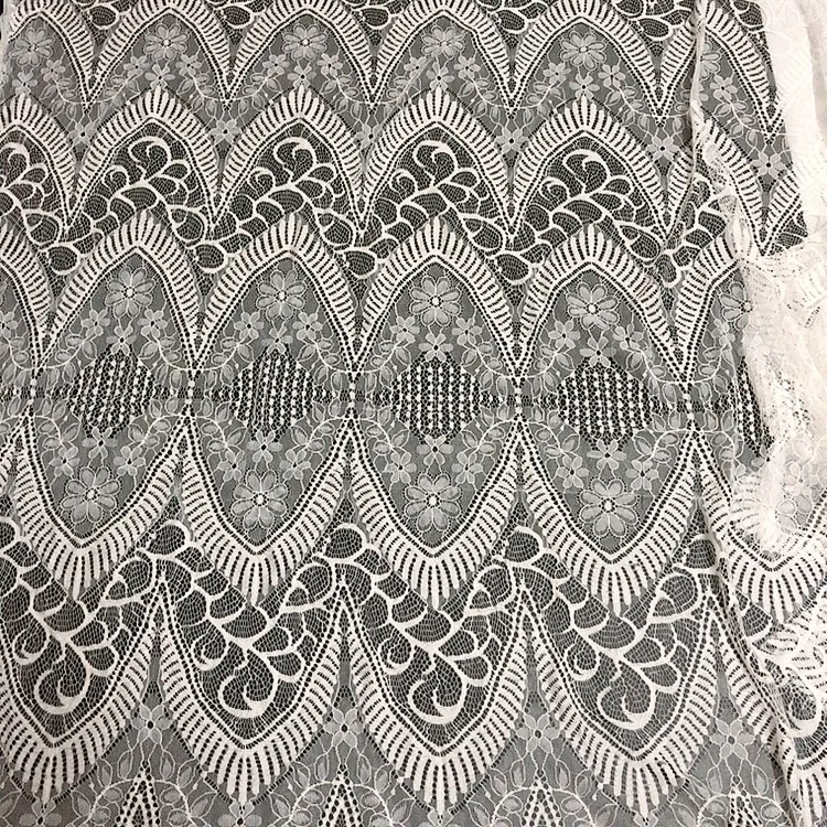 Custom garment accessory eyelash lace fabric chantilly embroidery type LT20493