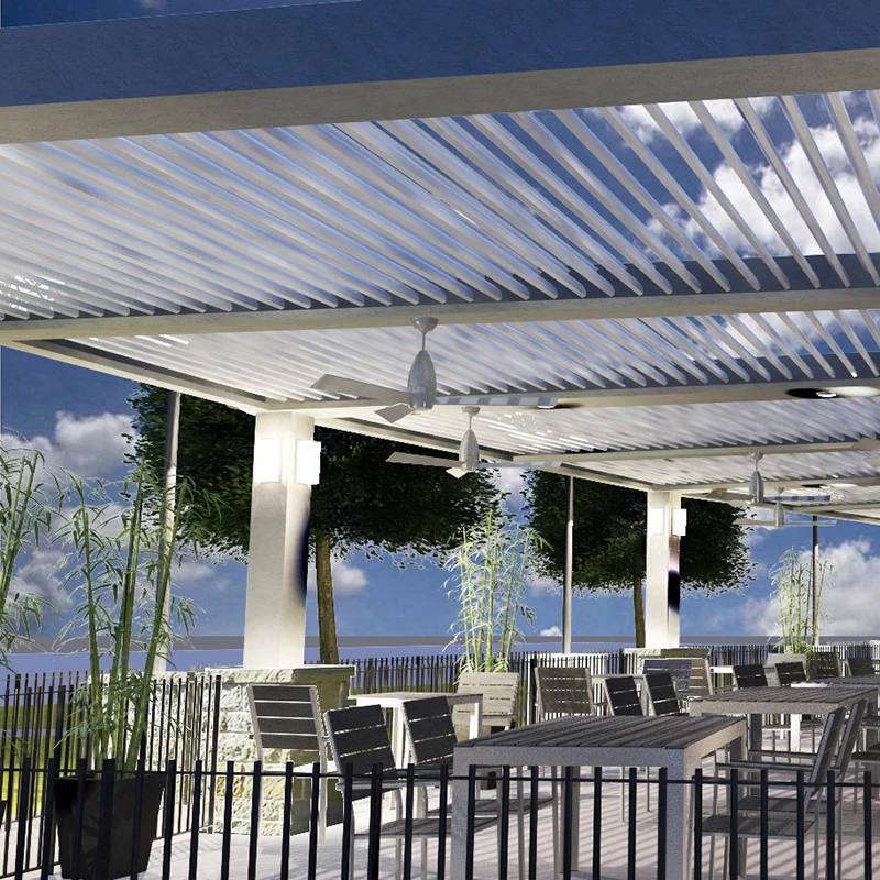 CLEARVIEW cantilevered pergula pergola glass roof outdoor wooden electric Aluminum Pergola for house