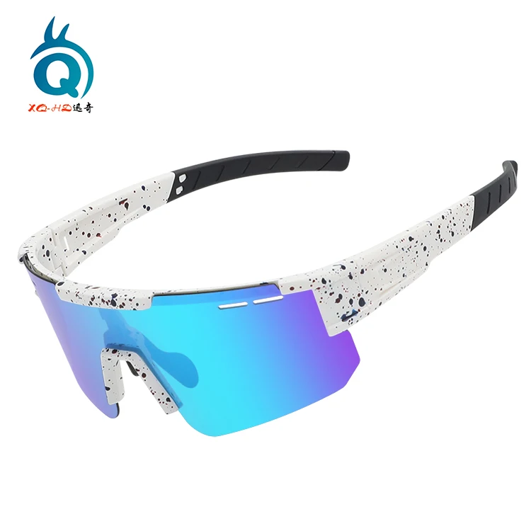 Fashion square frame black polarized uv400 bike cycling oversized outdoor running glasses sports sunglasses