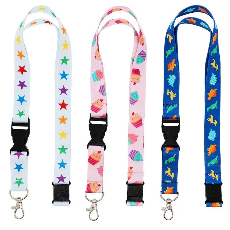 Manufacturer Personalized Neck Jacquard Plain Blank Nylon Sublimation Printed Custom Logo Polyester Lanyards Card ID Holder