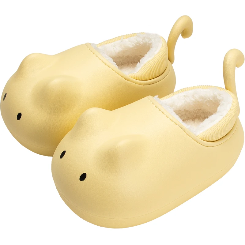 Cheerful Mario Children Cute Cartoon Home Slippers Winter Plush Warm Room Slippers For Girls Boys Non Slip Soft Toddler Kids Sli