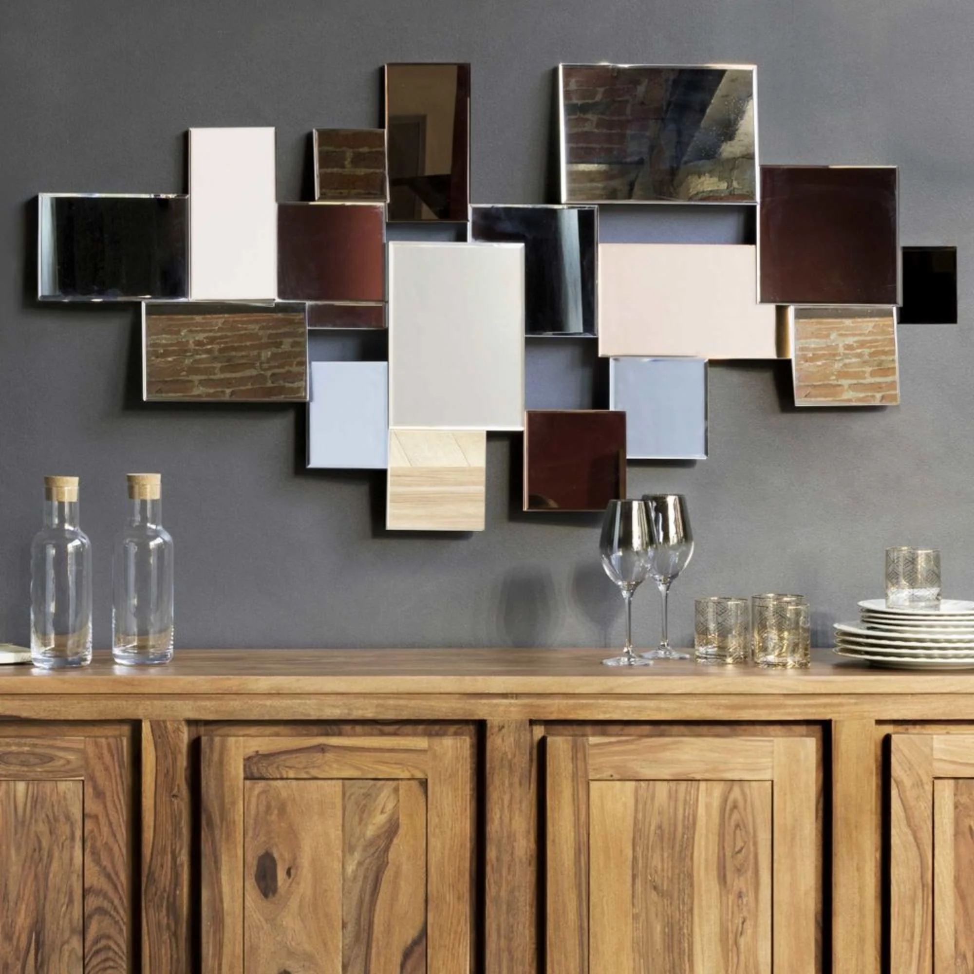 Art decorative wall full mirror 2022 2023  Elegant Modern luxury living room decorative mirror wall art