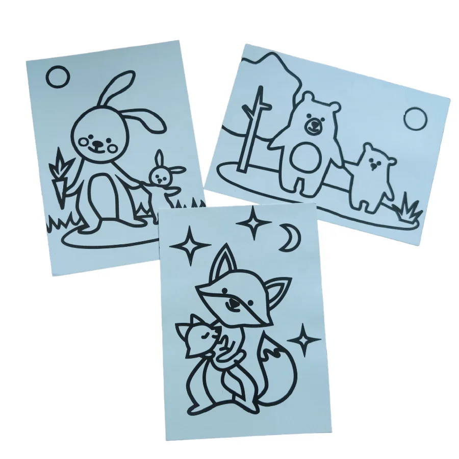 Animal design kids creative craft sand art sticker for little kids