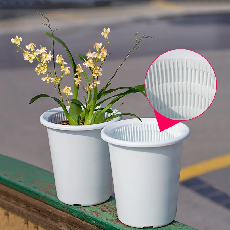 Наружные круглые терракотовые пластиковые горшки для растений, горшки для цветов, оптом