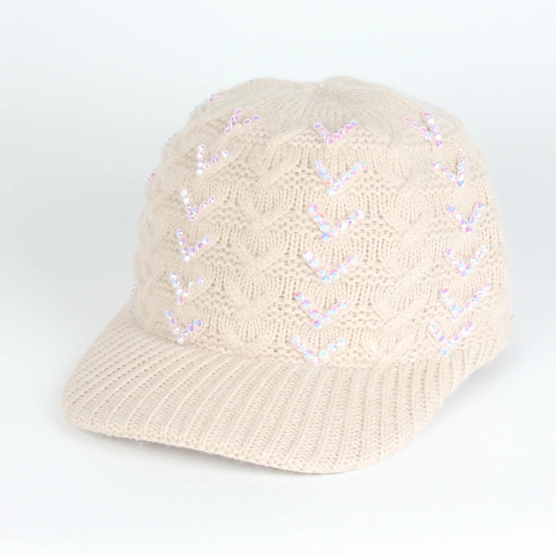 Wholesale New Fashion Winter Chic Wool Knitted Braid Diamond Baseball Gorras Trucker Golf Dad Hats For Women